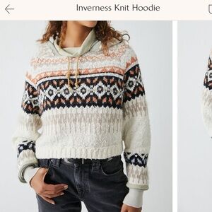 Free People Multicolor Knit Hoodie Sweater